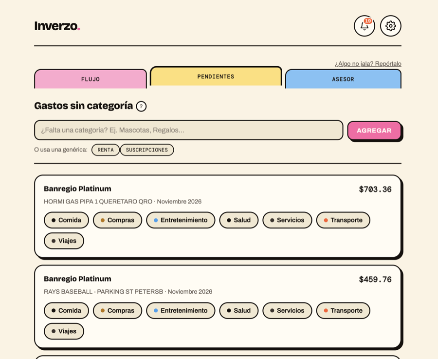 Captura de la app Inverzo